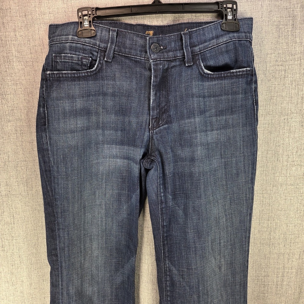 7 For All Mankind Y2K Jeans Womens Bootcut Logo Blue SZ 28 Stretch USA Luxury